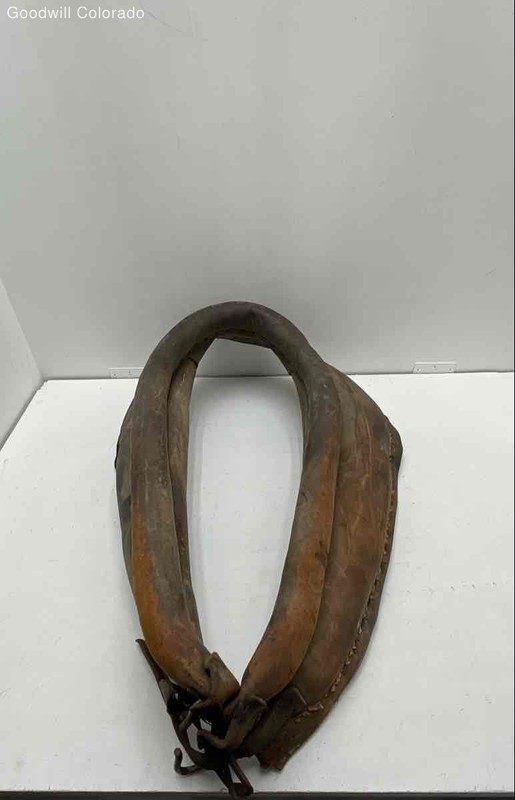 Unbranded Equestrian Horse Collar Brown Leather Rustic Farm Equipment