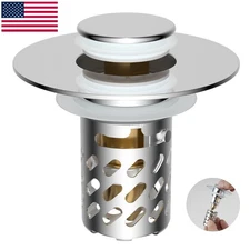 Universal Bathroom Sink Stopper Pop Up Drain Strainer Hair Catcher Filter Basket