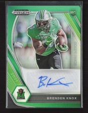 Brenden Knox 2021 Panini Prizm Collegiate #DPA-BKN Draft Picks Auto Green TYJ