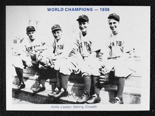 1975 1936-39 Yankee Dynasty Red Rolfe Tony Lazzeri Lou Gehrig Frank Crosetti 0q3