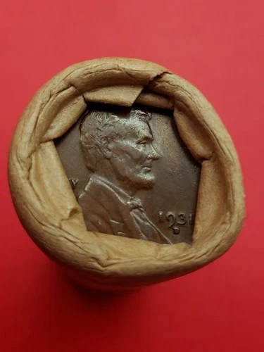 1926-S LINCOLN WHEAT CENT AU 1931D LINCOLN WHEAT PENNY COIN ROLL ENDS BANKROLLED