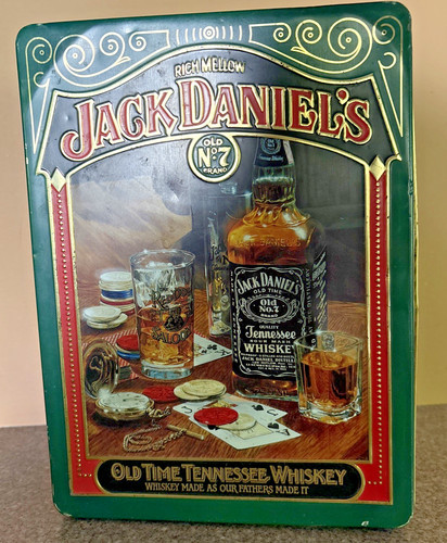 Jack Daniel's Old No. 7 Brand Old Time Tennessee Whiskey Vintage Storage Tin Box