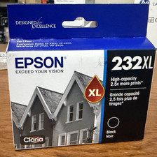 GENUINE Epson 232XL Black HIGH YIELD Ink Cartridge T220XL120 NEW SEAL FREE SHIP
