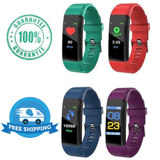 Sports Fitness Tracker Watch Heart Rate Blood Pedometer Tracker BP Monitor
