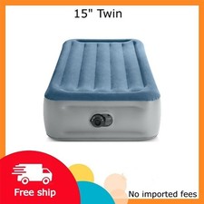 Intex 15" Twin Essential Rest Dura-Beam Airbed Mattress with Built-in Pump