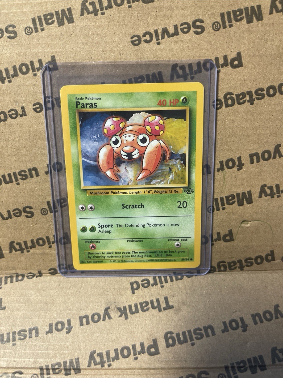 PARAS 59/64 Jungle Unlimited WOTC Pokemon Card 1999 Near Mint - Mint 🔥