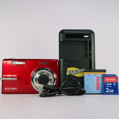 Kodak Digital Camera EasyShare M1073 IS 10.2MP Red Tested Full Working Set