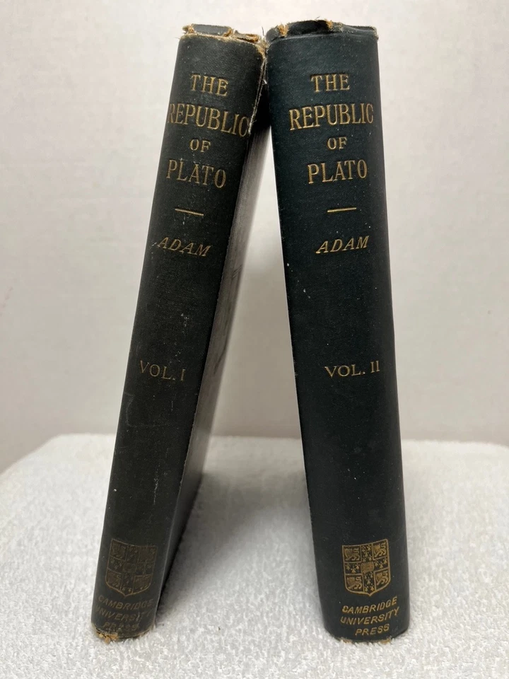 2 Vol Set THE REPUBLIC OF PLATO Adam 1905 & 1907 Platoism History Philosophy - Image 2 of 4
