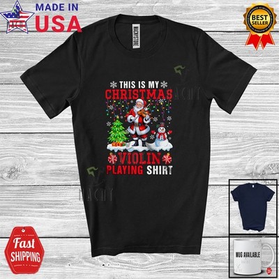 This Is My Christmas Violin Playing Shirt; Amusing Santa Snowman Musician Shirt