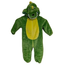 Baby T Rex Dinosaur Costume 9-12 Months Halloween Dino Toddler Green Plush Warm