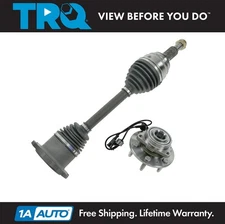 TRQ 2 Piece Steering Kit Wheel Hub & Bearing Assembly w/ CV Axle Shaft for Chevy