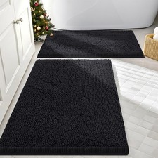 Smiry 2-Piece Chenille Bathroom Rug Set - Soft, Absorbent, Non-Slip, Washable
