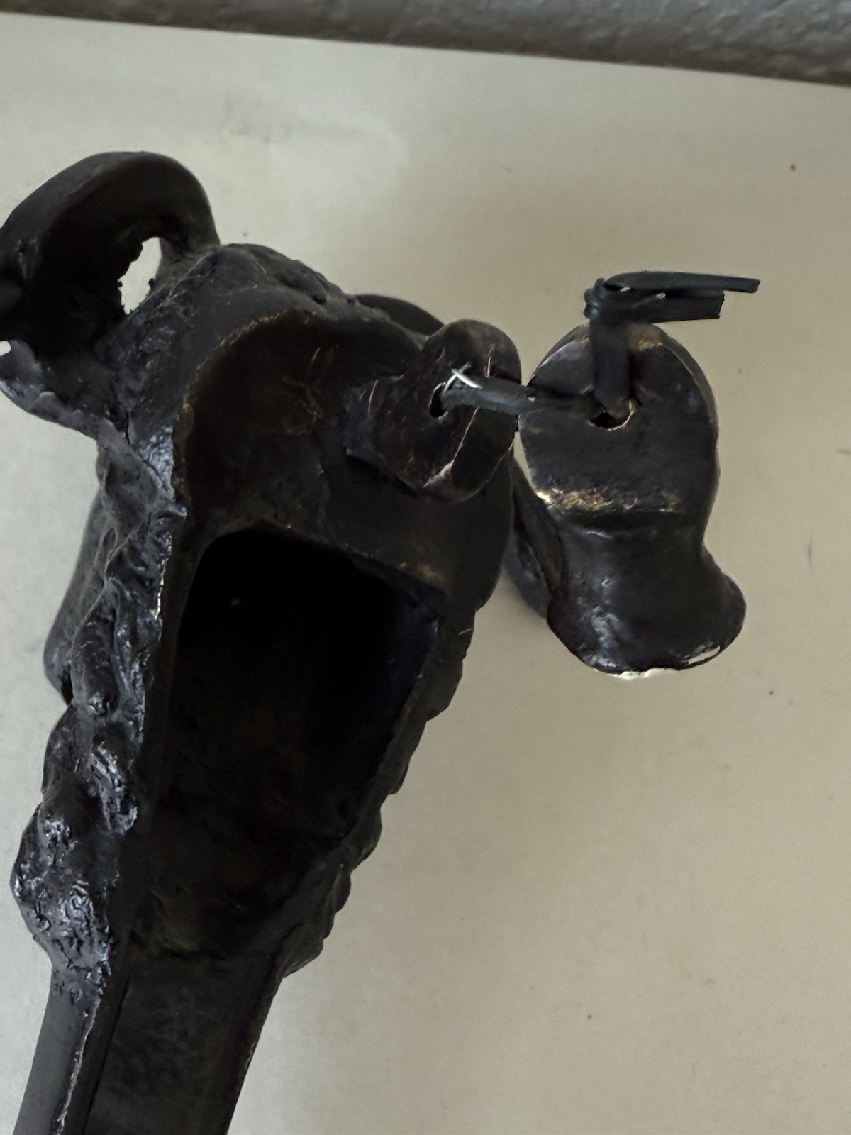 Antique Vintage Aries Head Ram Head & Hoof Door Knocker Rare Bronze