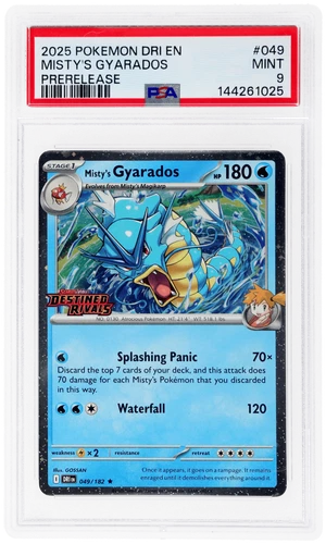 2025 Pokemon SV Destined Rivals Promos Misty's Gyarados Prerelease #049 PSA 9