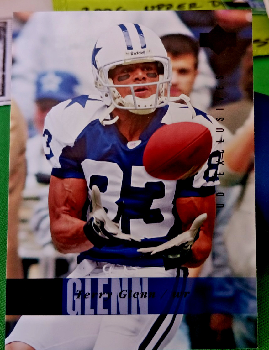 2006 TERRY GLENN UPPER DECK UD  EXCLUSIVES SILVER MATCHPRINT PROOF #/50 1/1