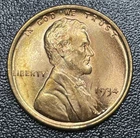 1934-P Lincoln Cent Wheat Penny 1c Uncirculated Reverse Toning