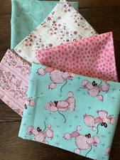 Michael Miller Pink Poodle Novelty 1/2 Yard Pink Bundle-2.25 Yards Total VTG