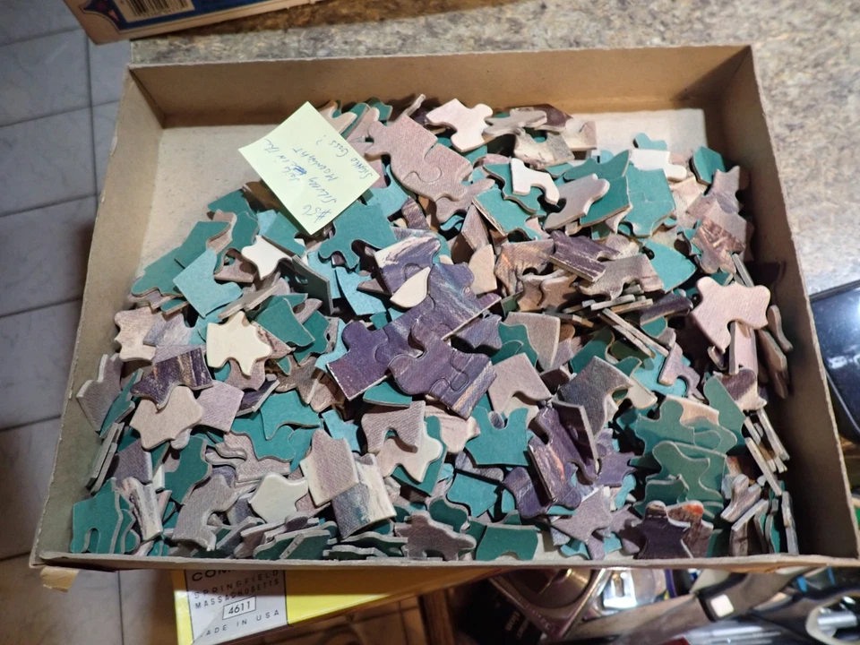 Винтажный лот из 2 пазлов Croxley Jig Saw серебряные паруса и починки сетей - морские - Изображение 4 из 4