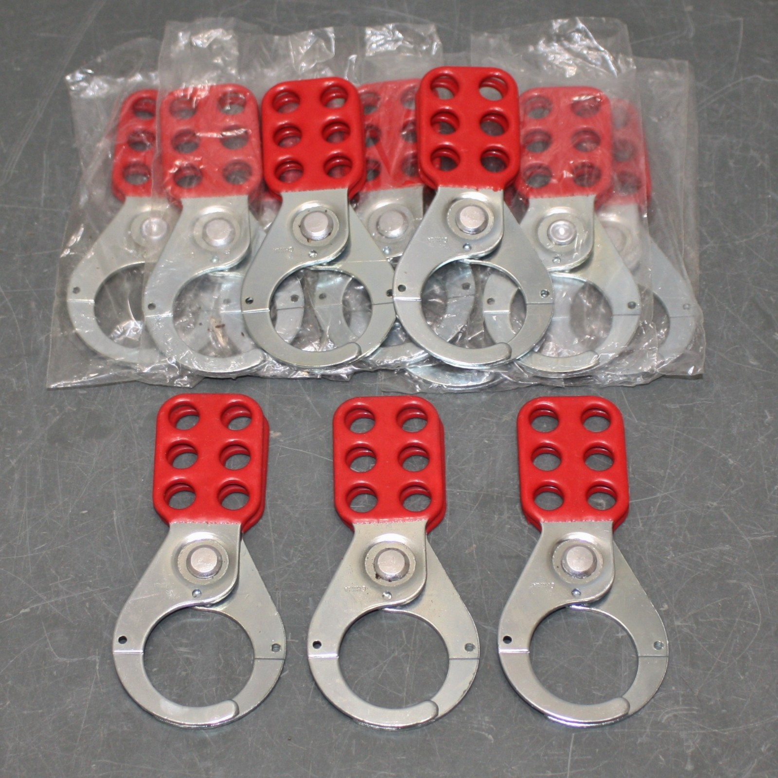 (12) Condor Lockout Hasp 7620, 1-1/2" Opening, 6 Padlock Studs, 3/8" Shackle OD