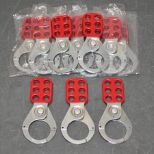 (12) Condor Lockout Hasp 7620, 1-1/2" Opening, 6 Padlock Studs, 3/8" Shackle OD