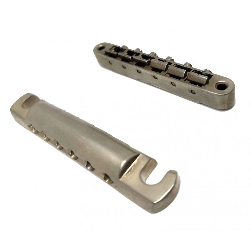 Brücke & Saitenhalter Faber Nickel Gealtert Abrh ,Format ABR-1,Abzugsbügel Brass