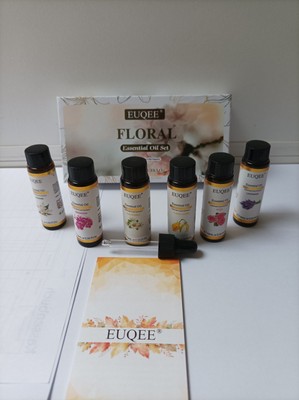 6*10ml.Ätherisches Öl Euqee Floral Geschenkset Essential Oil Set Rose Geranium