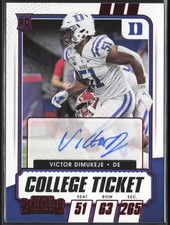 Victor Dimukeje RC Rookie 2021 Contenders College Red #317 Auto Duke Blue Devils