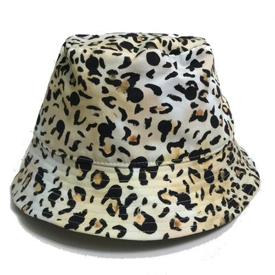 CELINE Gregory Edwards Leopard Bucket hat hat hat cotton Yellow Beige