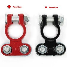 2 Car Battery Terminal Connector Top Post Positive Negative Heavy Duty Universal
