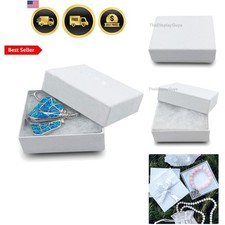 25-Pack Cotton Filled Cardboard Paper Jewelry Boxes Gift Case
