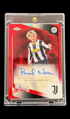 2025/26 Topps UCC Chrome Pavel Nedved /5 Auto Red Lava
