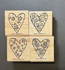 Stampin  Up Heart Art, Limited Edition, Set Of 4, Wood Mounted
