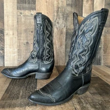 Tony Lama Vintage Gold Label Wingtip Cowboy Boots Mens 9.5 D