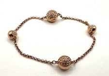 Swarovski Remix Collection Rose Gold Tone Spherical Design Bracelet Size M 