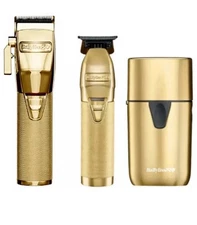 BaByliss PRO GOLD Edition FX Clipper - Trimmer & UV Single Foil Shaver Set - NEW