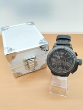 TW Steel TW821R men's quartz watch 10ATM steel case leather strap used