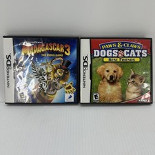 Madagascar 3 Paws And Claws Dogs, Cats Nintendo Ds Games 2 Games￼{EE}