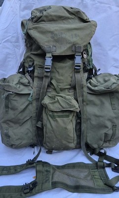 Genuine British Army 120L Bergen Olive Long Back + NEW Side pouches+ Yoke 1990