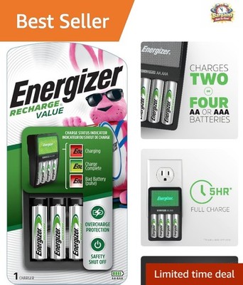 5-Hour Charging Station for NiMH AA & AAA Batteries   LED Display & Safety Timer