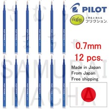 12 pcs. PILOT FRIXION ERASABLE BALL POINT GEL PEN REFILL Blue 0.7mm Fine 