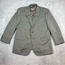Jos A Bank 100 Wool Sport Coat Blazer Jacket Mens 46R Brown Gray Herringbone