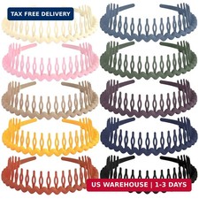 10 Pcs Teeth Comb Headbands for Women Non-slip Zig Zag Head bands Colorful Plast