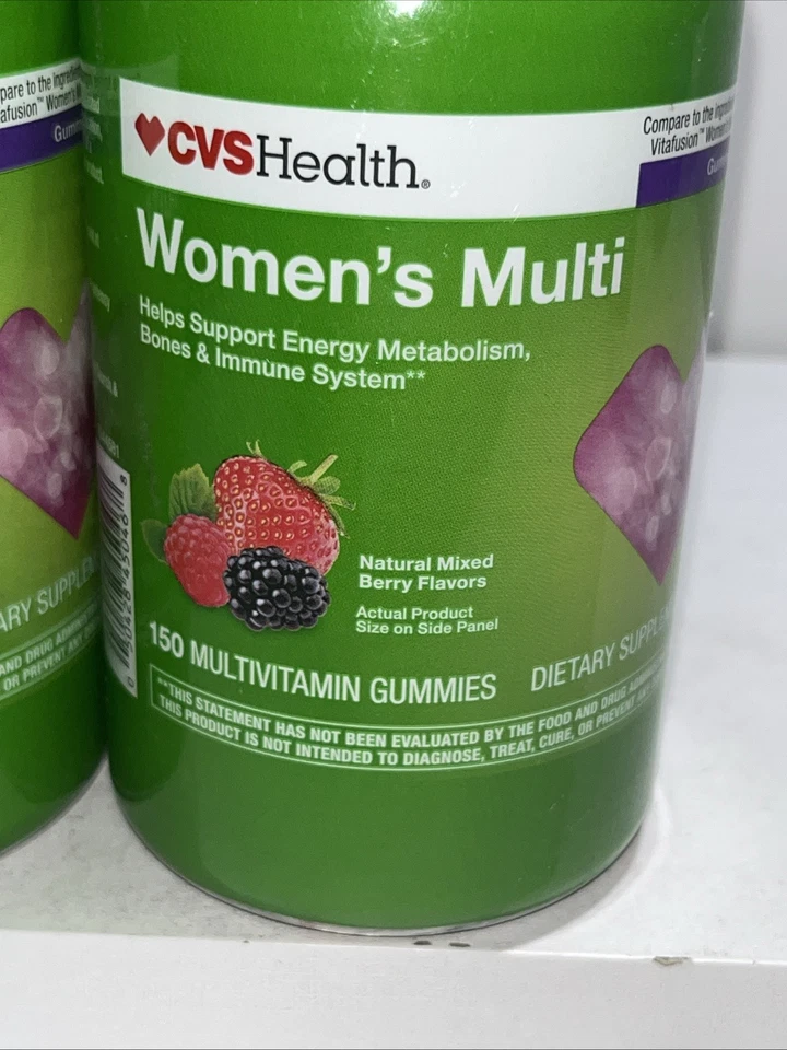 2 gomitas multivitamínicas CVS selladas para mujer 150 unidades cada una Foto 3 de 4