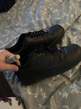 Nike Air Force 1 Low Top Mens Black Solid Lac...