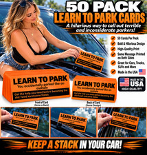 50 Pack "Learn to Park"- Funny Bad Parking Cards Novelty Gag Gift Made in USA