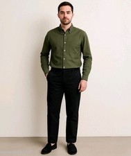 Chaps True American Chino Flat Front Black Pants Size 33X32