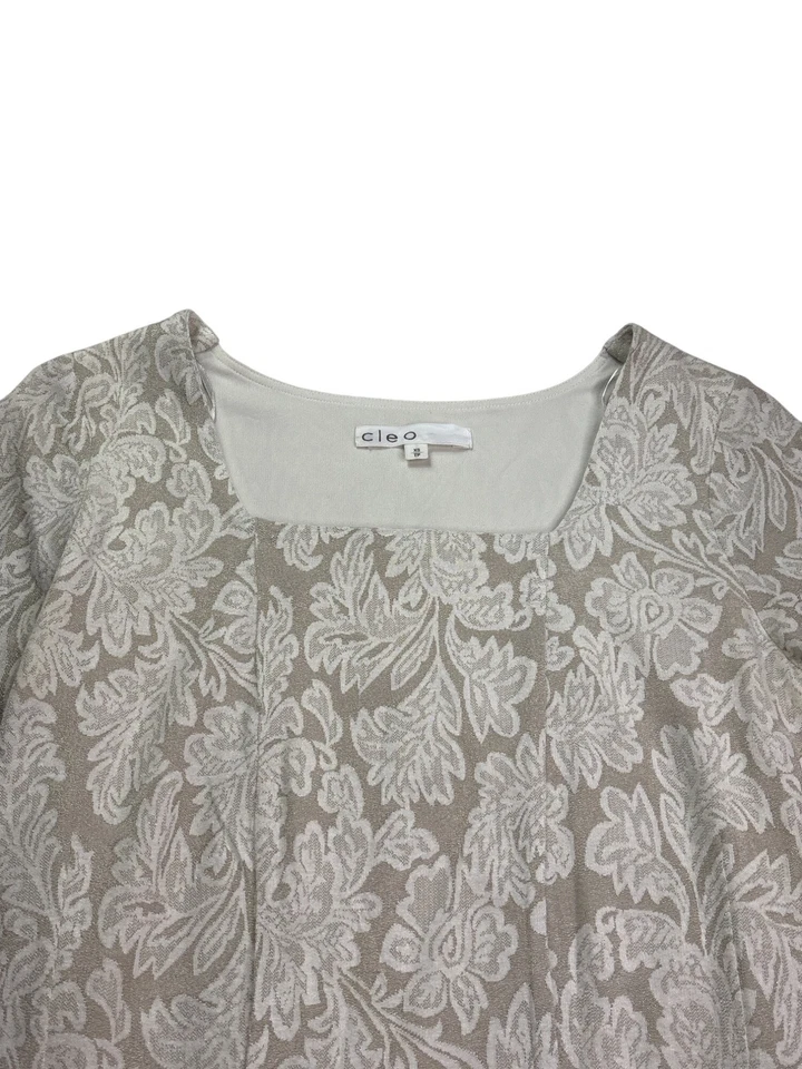 Vtg Y2K Cleo Floral Pattern Top XS Sparkle Fairy Whimsical Cottage Square Neck - Image 2 of 4