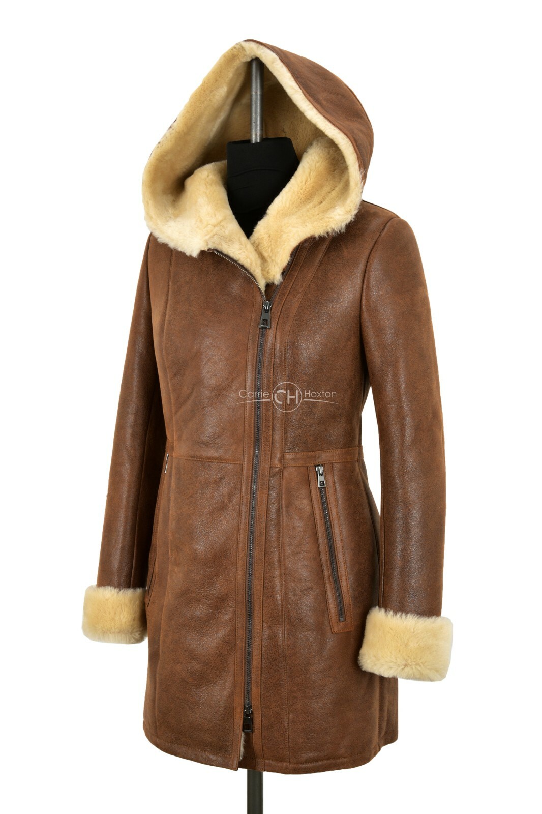 Ladies Shearling Sheepskin Coat Copper 