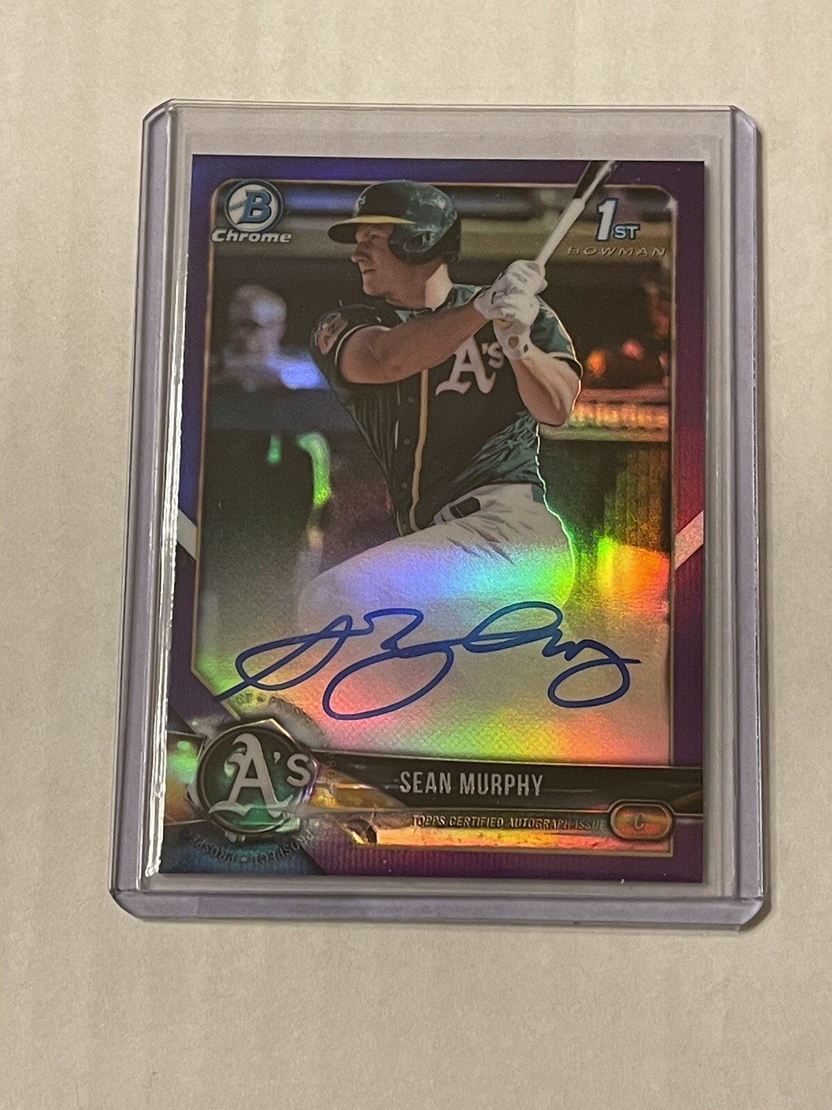 2018 Bowman Chrome Sean Murphy Autograph Purple Refractor /250 1st Bowman
