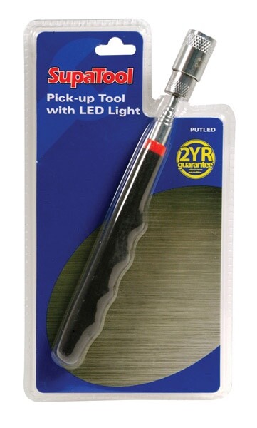 SupaTool Telescopic Magnetic Pick Up Grabber LED Work Light Extendable 32""